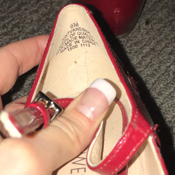 Nine West HOT Red Heels sz 6 - Picture 4 of 6